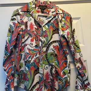 Colorful Paisley Ralph Lauren no iron women’s Shirt size XS